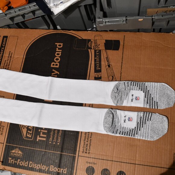 Nike NFL Team Issued Men's White XL - Long Compression Socks  6PK New in Package - Picture 7 of 7